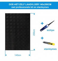 Doe-het-zelf Laadvloer rubber | 140cm breed | 200cm lang inclusief kit & stanleymes