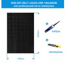 Doe-het-zelf Laadvloer rubber | 140cm breed | 200cm lang inclusief kit & stanleymes